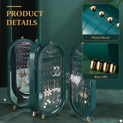 Elegant Folding Screen Jewelry Box with Mirror - Jewelry Organizer for Earrings, Necklaces, Bracelets (Random Color)