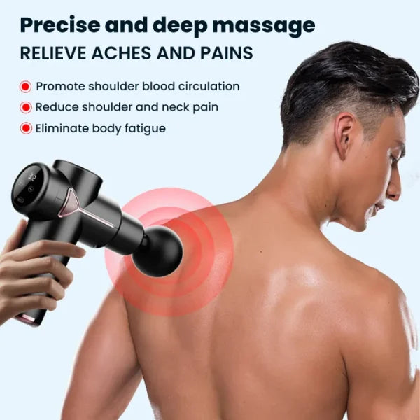 4-in-1 Multi-function Vibration Massage Gun: Professional Ultra Quiet Pain Relief with 4 Heads, Variable Speeds (Random Colors)