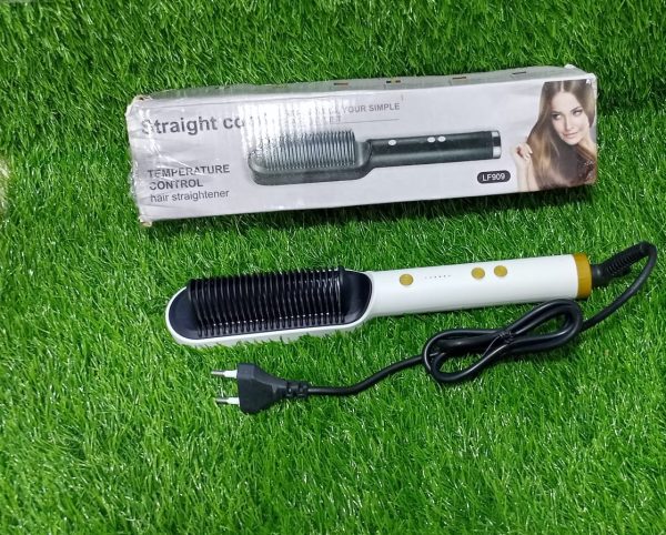 Electric Hair Straightening Brush - HQT-909B (Random Color) | Easy Styling |