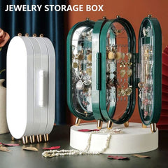 Elegant Folding Screen Jewelry Box with Mirror - Jewelry Organizer for Earrings, Necklaces, Bracelets (Random Color)