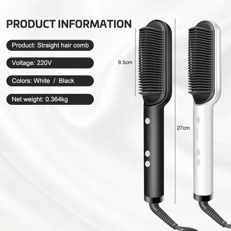 Electric Hair Straightening Brush - HQT-909B (Random Color) | Easy Styling |