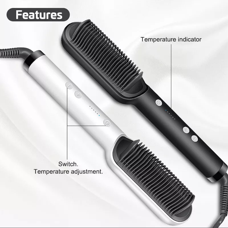 Electric Hair Straightening Brush - HQT-909B (Random Color) | Easy Styling |