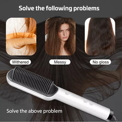 Electric Hair Straightening Brush - HQT-909B (Random Color) | Easy Styling |